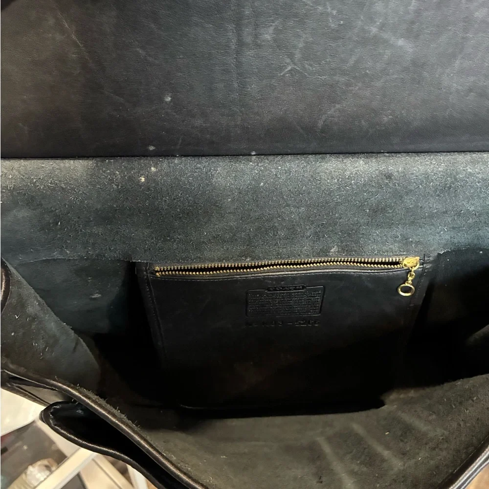 Coach vintage black leather laptop business satchel bag - Picture 3 of 7